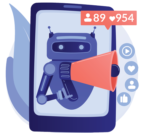 Marketing Bot Illustration